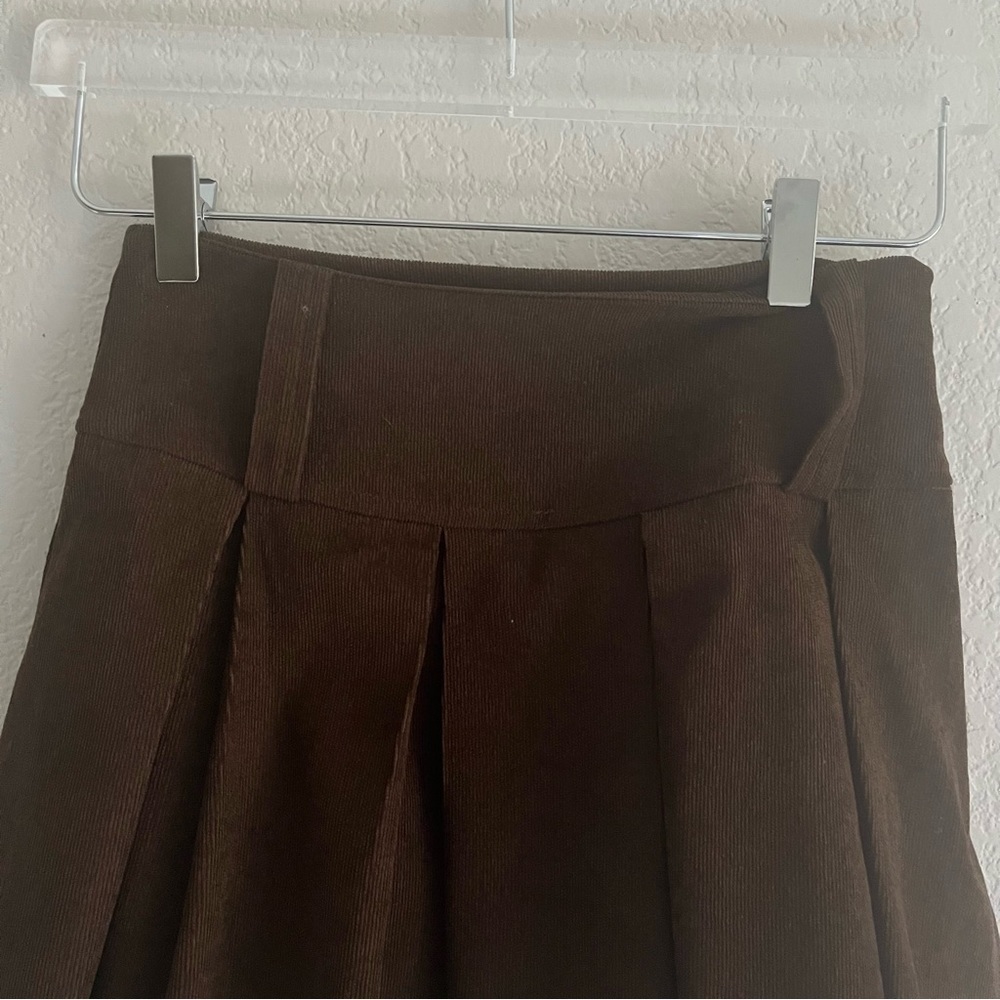 SHEIN Brown Cord Pleated Mini Skirt Extra Small / 2 - Picture 8 of 11
